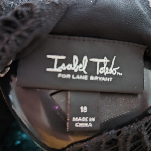 Isabel Toledo Black Lace off the shoulder cocktail dress. - Picture 4 of 5